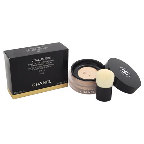 chanel vitalumiere loose powder foundation with mini kabuki brush spf15|chanel vitalumiere powder.